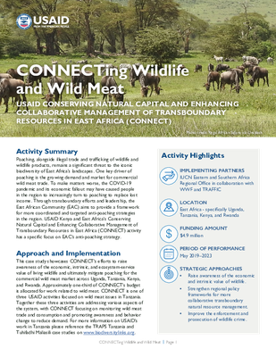CONNECTing Wildlife and Wild Meat: USAID Conserving Natural Capital and Enhancing Collaborative Management of Transboundary Resources in East Africa