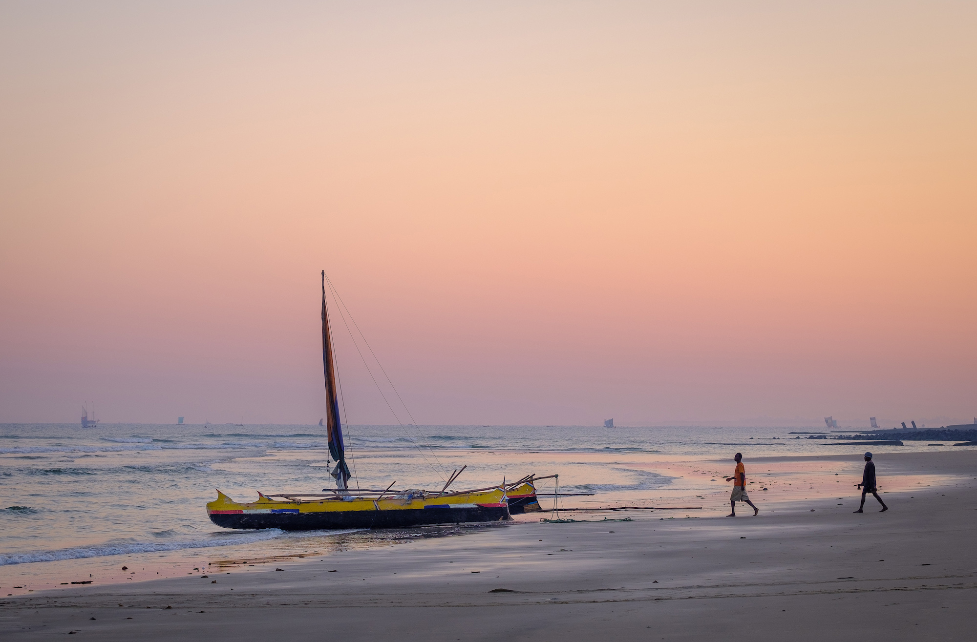 Fishers at Morondava Beach, Madagascar